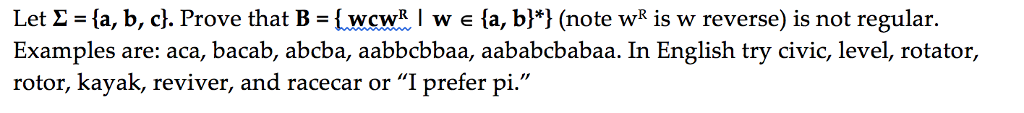 Let E = {a, b, c}. Prove that B =WCW. I