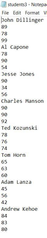that reads student records from a sequential text file from a secondary