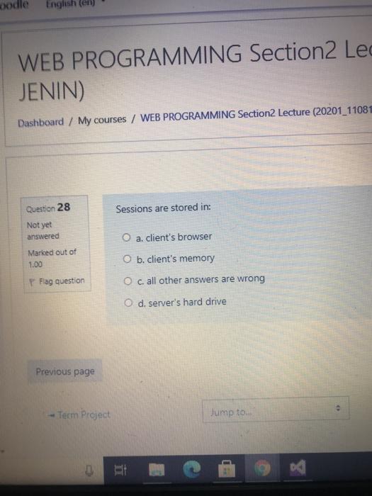  oodle English (en WEB PROGRAMMING Section2 Lec JENIN) Dashboard / My
