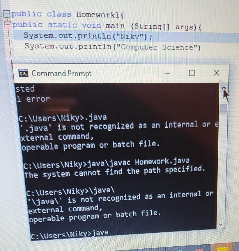  I'm using Java on notepad++ trying to compile my program but