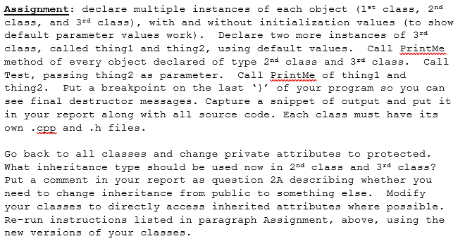 class: has one private attribute, color, which is a string, and another