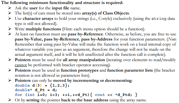 all data for all cars to the terminal 3. Print out all
