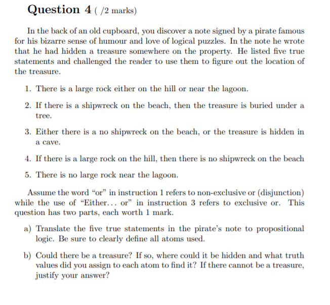  There is a typo statement 3 should be: 3. Either there