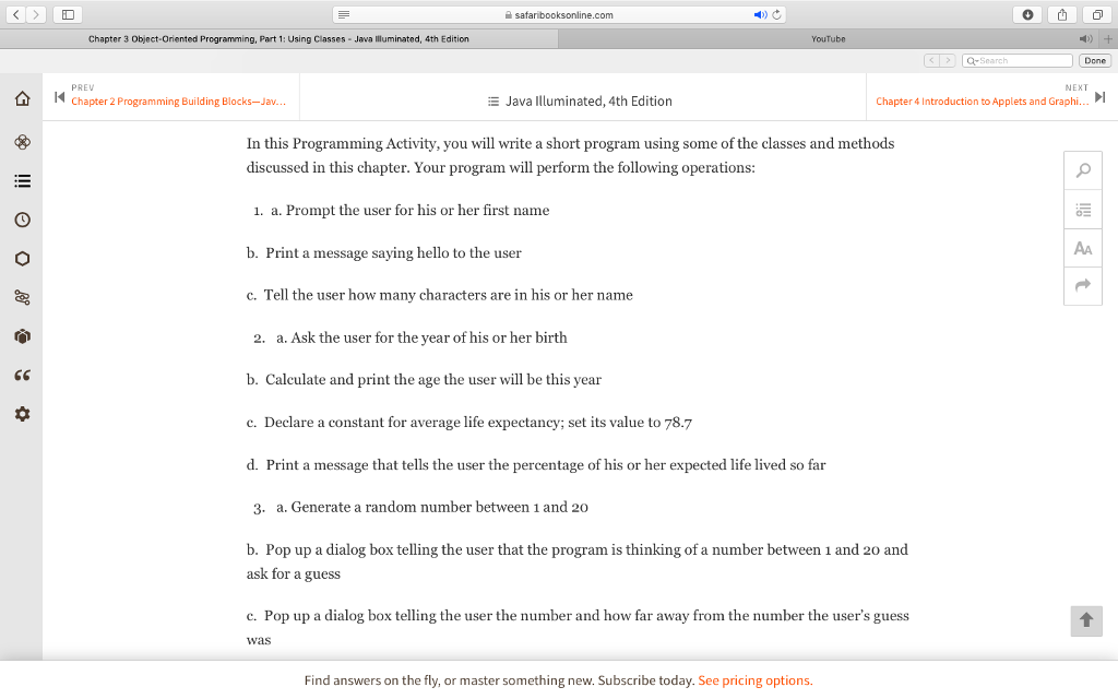  can you. please solve this in java prog Chapter 3 Object-Oriented
