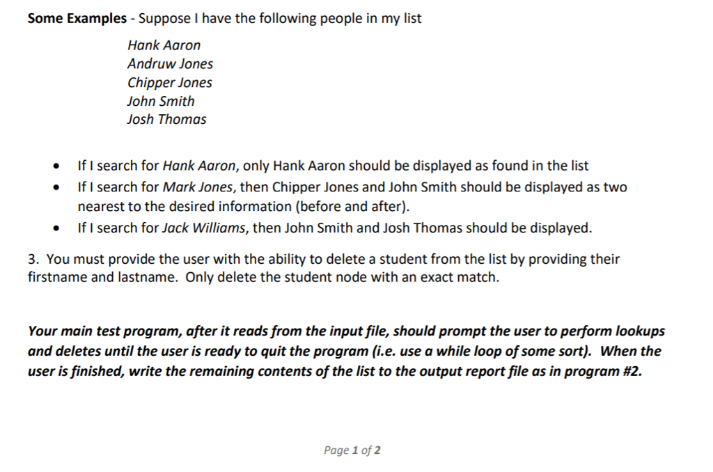 is based off of CS221: Data Structures Due: At beginning of class