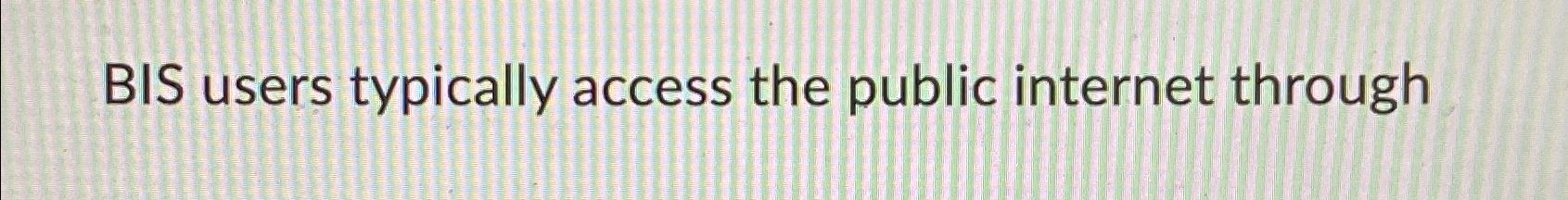 BIS users typically access the public internet through 