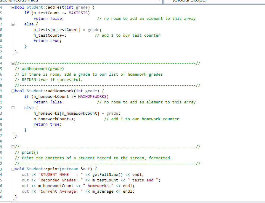 each time you add a new student to the list, you must