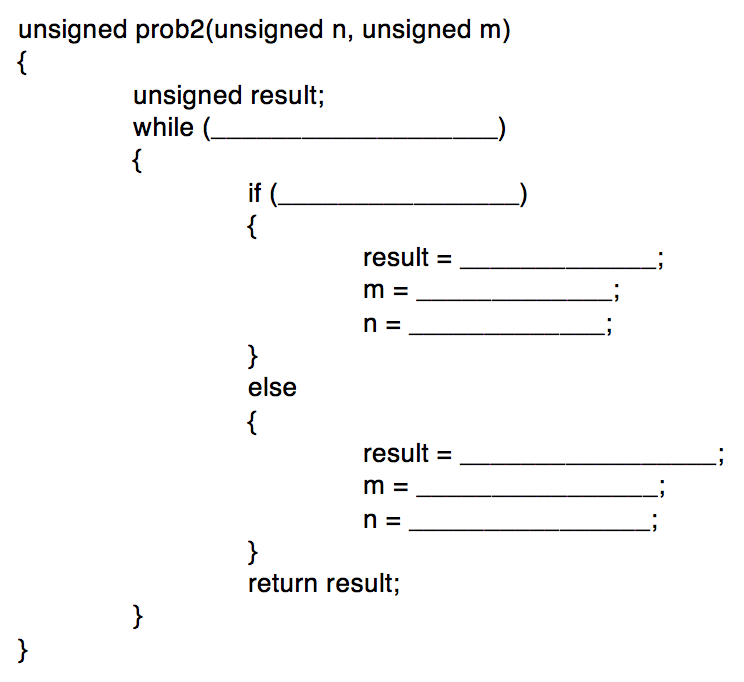 Based on the assembly code above, fill in the blanks below in