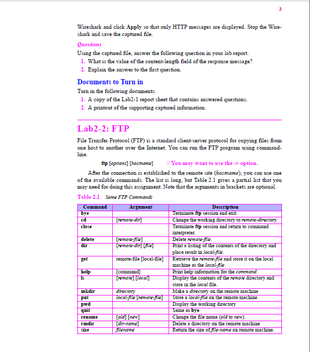 Lab Assignments for Chapter 2 We have created six lab assignments for