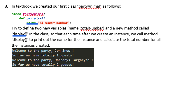 Python, Class & OOP, Please comment out. In textbook we created our