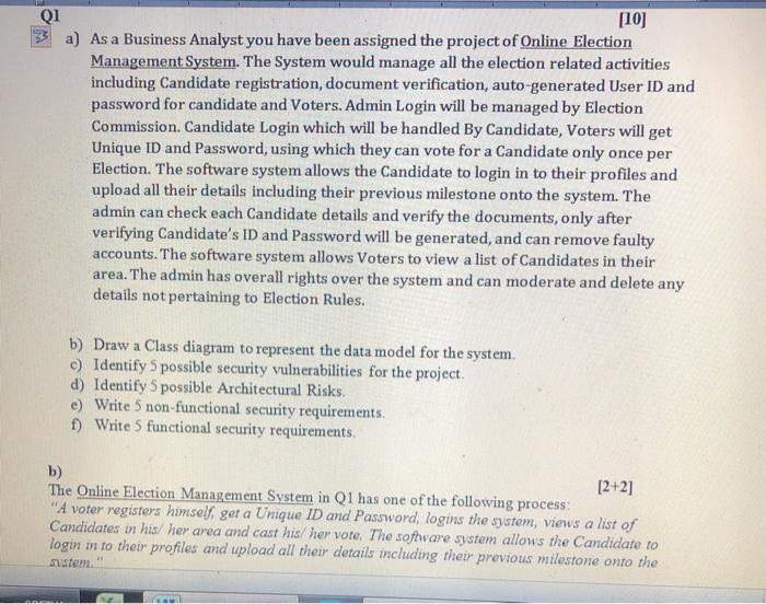  This is a Software Requirement Engineering course question, please solve both