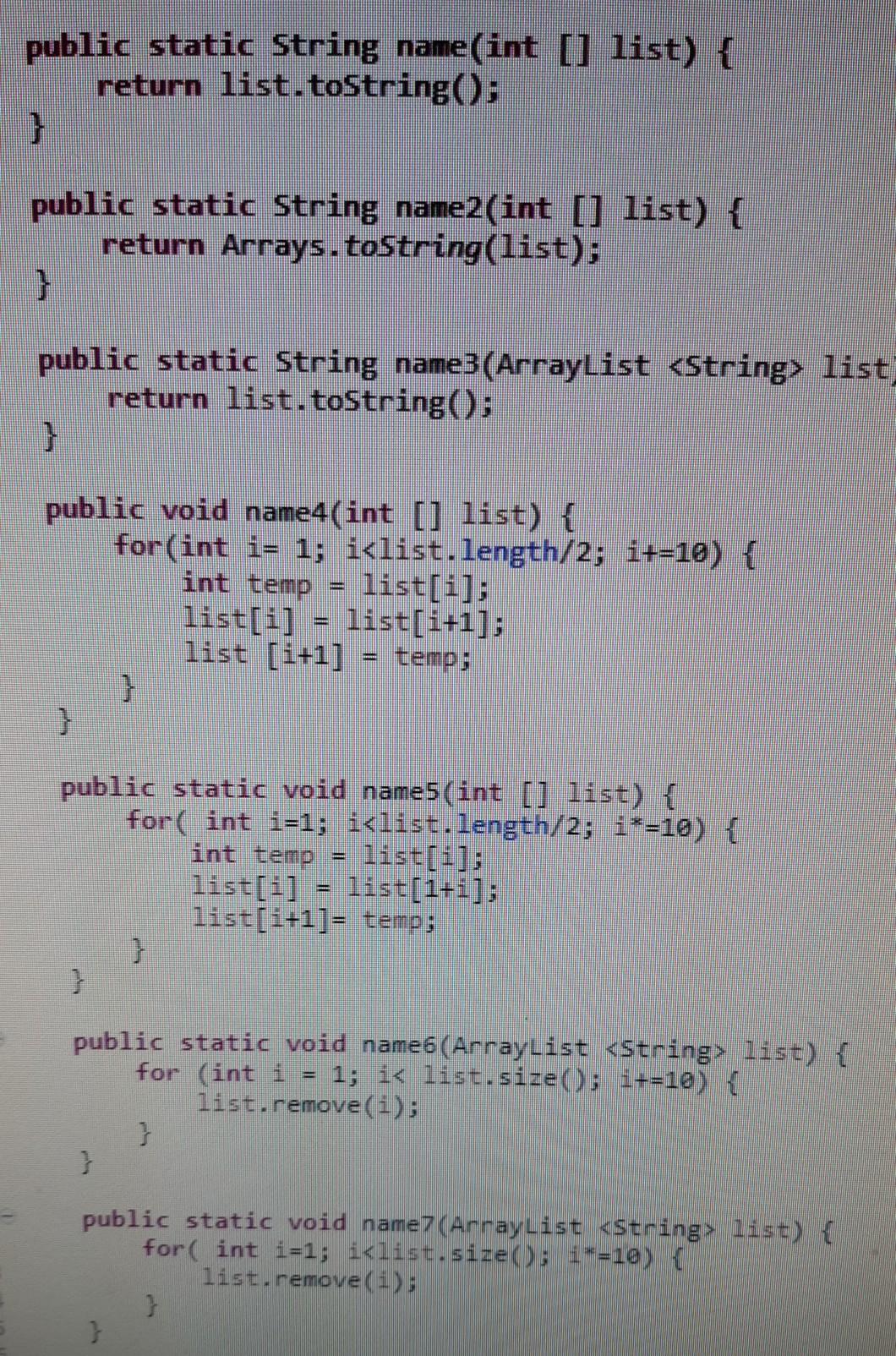  Complexity class for each method please?? no need to explain public