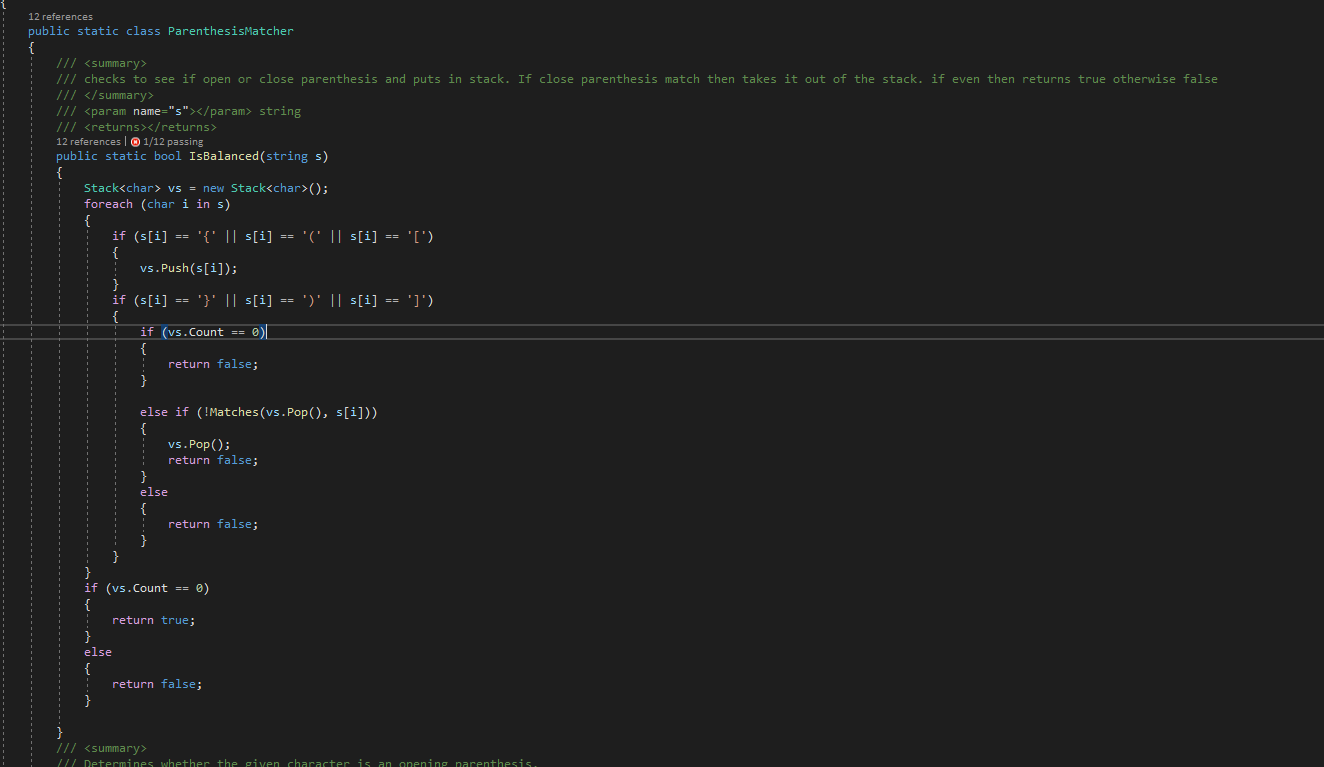  I can't figure out how to do the isbalanced method. I