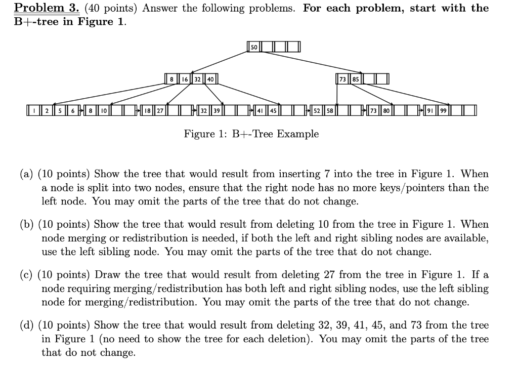  Problem 3. (40 points) Answer the following problems. For each problem,
