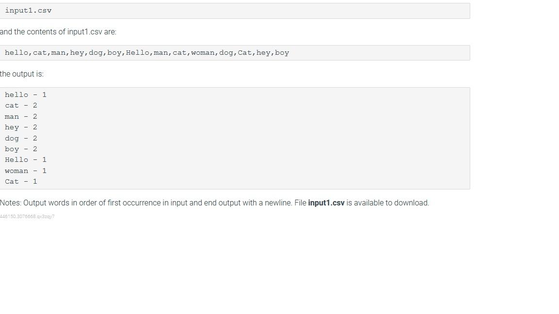 10.9 LAB: Word frequencies (lists) Write a program that first reads in