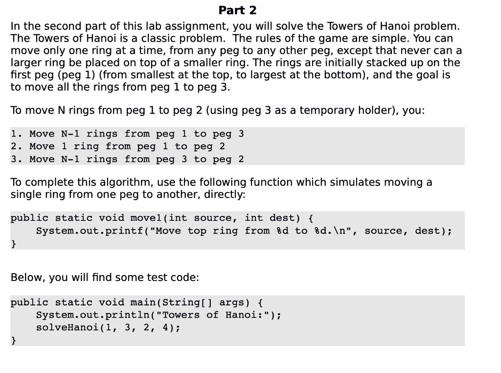 algorithms: Fibonacci and the Towers of Hanoi. For Fibonacci, we will compare