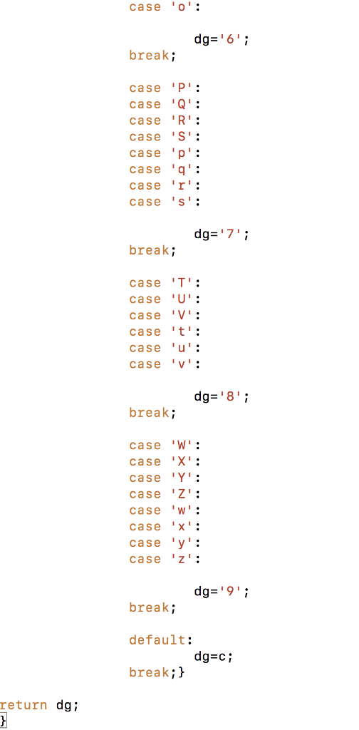 letters. The program translates a letter (upper case or lowercase) to a