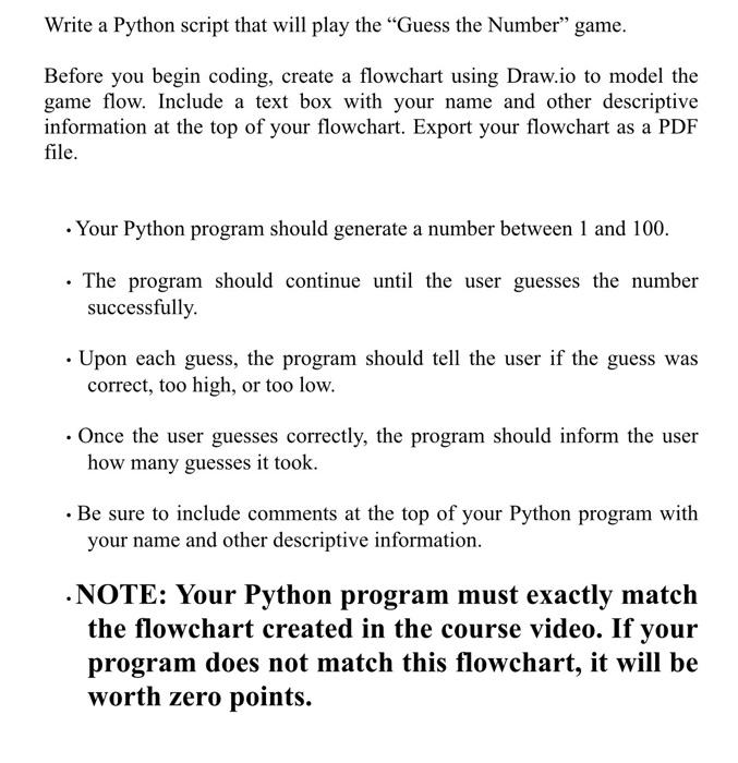  Write a Python script that will play the "Guess the Number"