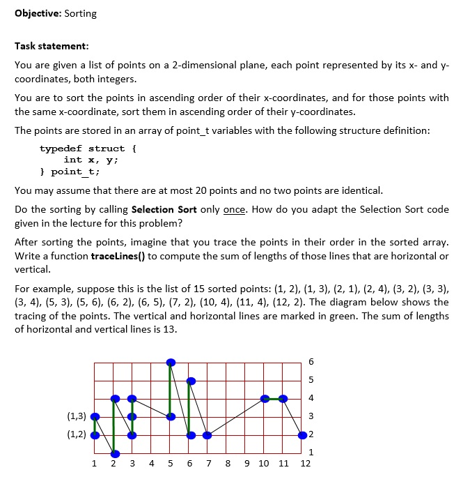 C Code - Sorting // points.c // This program reads a list