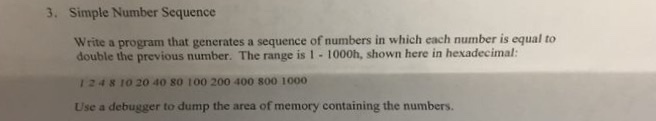  Write a program that generates a sequence of numbers in which