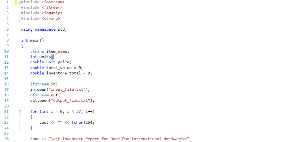 what I have already completed but when I go to run it,