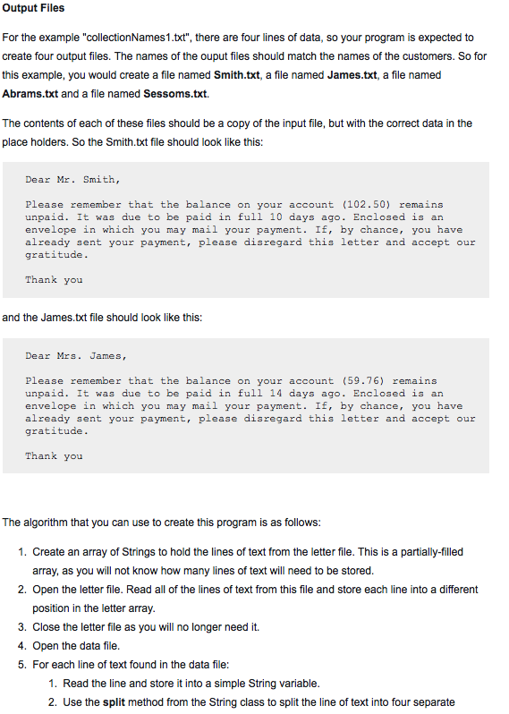 and the name of a data file. Your program should read the