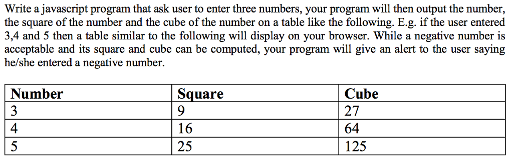 In javascript for html: Write a javascript program that ask user to