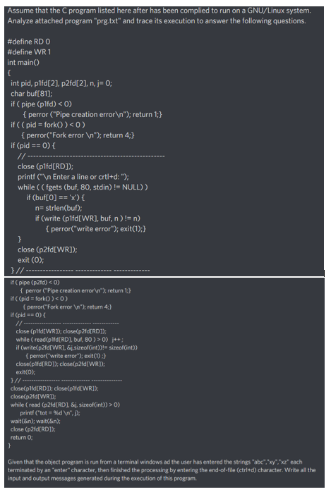  Assume that the program listed here after has been complied to