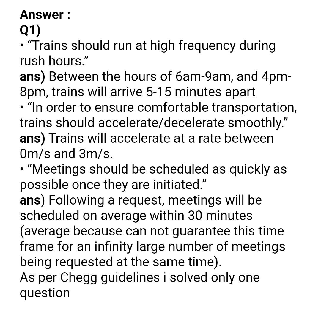 4 Question 1 Define the fit criterion for the following specification fragments