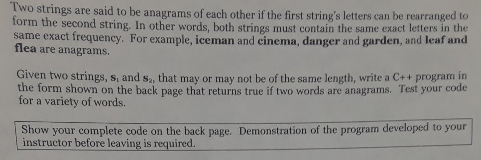  given two strings s1 and s2 that may or may not