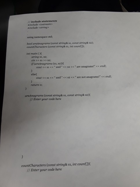 be the same length, write a c++ program in the form shown