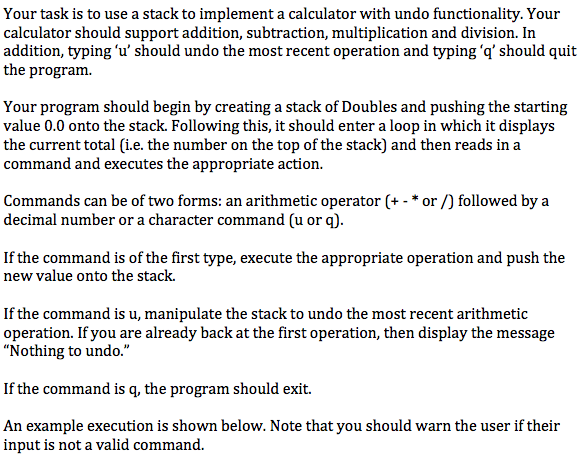 java code please Your task is to use a stack to implement