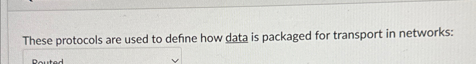  These protocols are used to define how data is packaged for