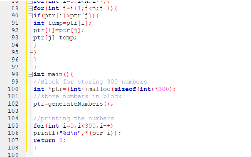list in a 100data.txt or 100data.csv file. ii) Read the integers from
