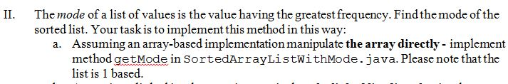 Implemement the getMode method in Java. The instructions, UML diagram and skeleton