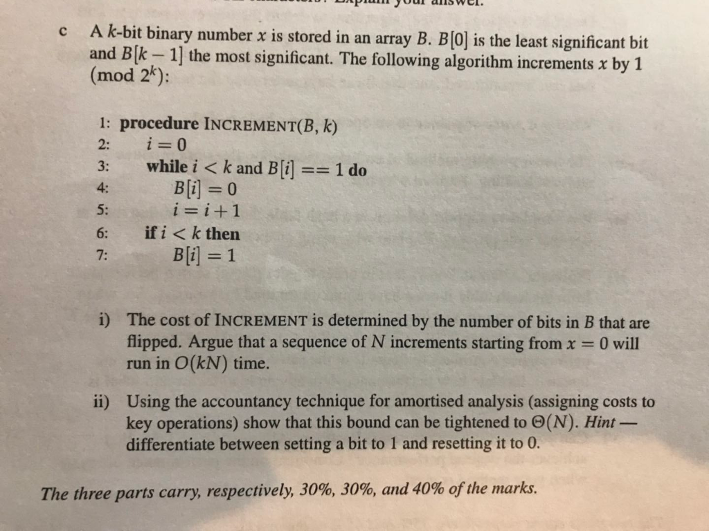  please finish question c yout ans C. A k-bit binary number