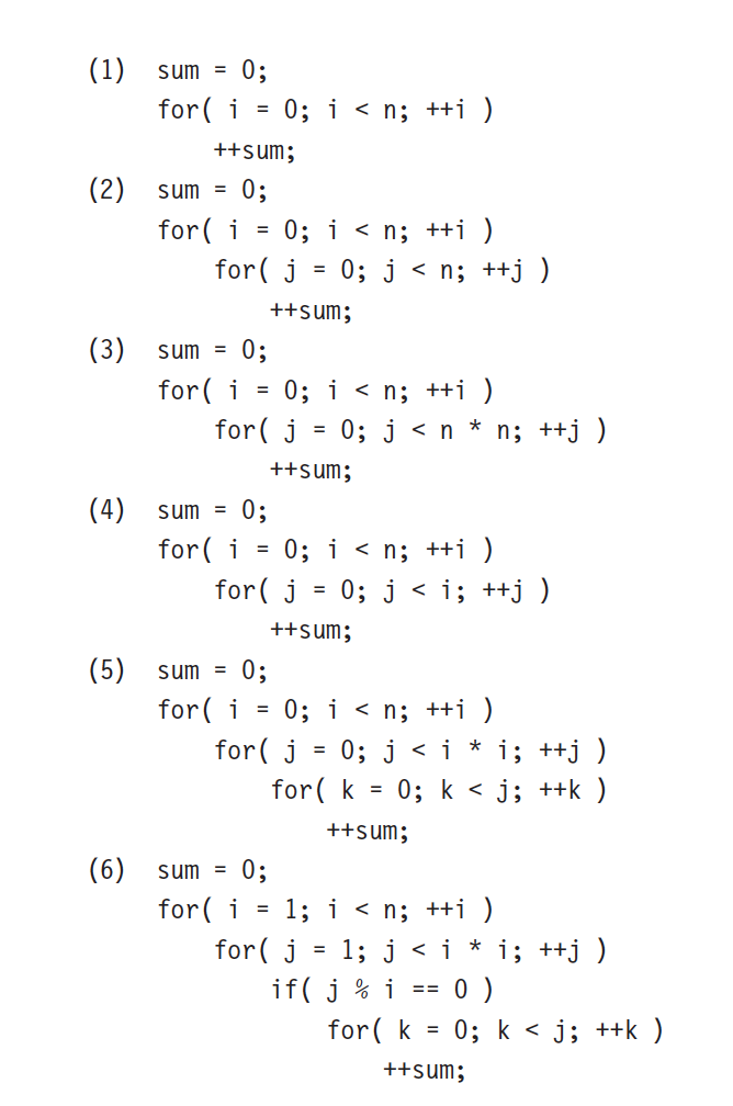 Scheme: 1. 50 pts for including all the 6 code fragments and
