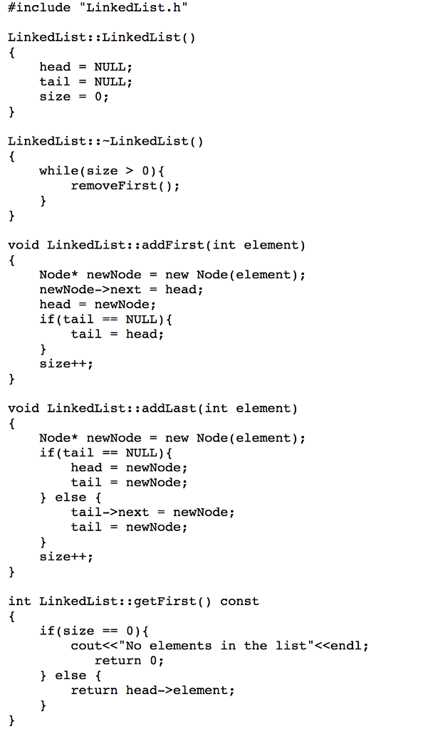 the provided LinkedList class to design a MyStack class: class MyStack public