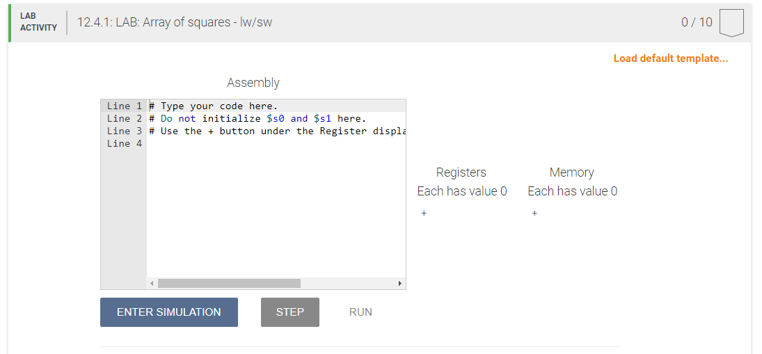 i need to add to the registers and memory. Given an array