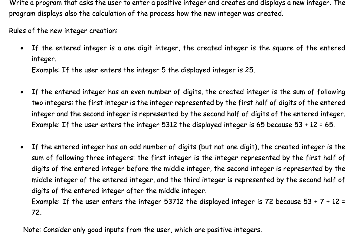  Write a program that asks the user to enter a positive