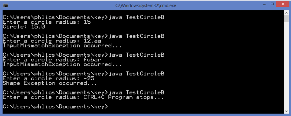 body to the Constructor that is already present in the Circle class.