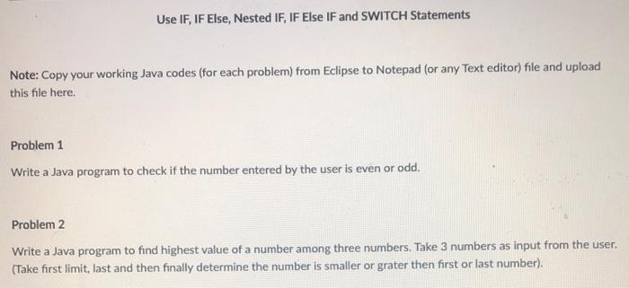  Use IF, IF Else, Nested IF, IF Else IF and SWITCH