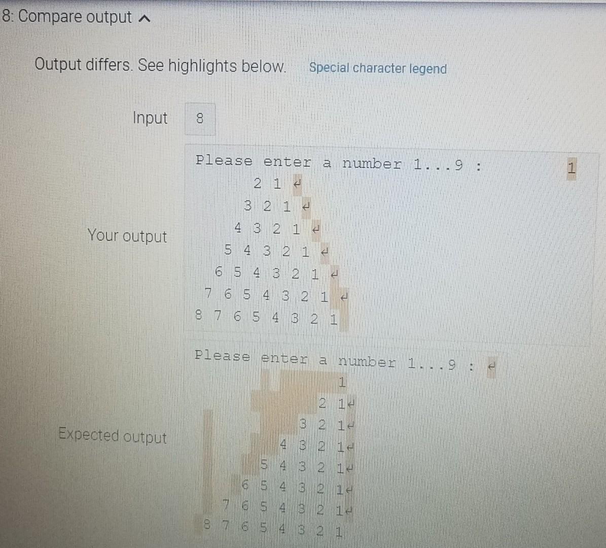 for loops that produce the following output: 1 21 3 2 1