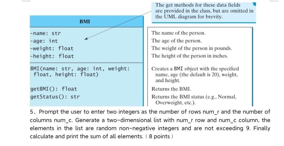 Python 4Design a class by using the UML class diagram8 points Okay