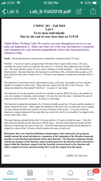  Problem: You are to create a program that will read a