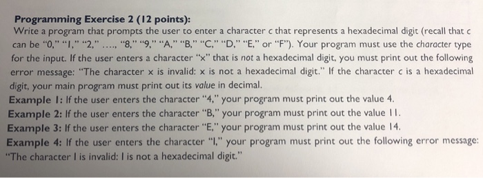  Write this program in Java Programming Exercise 2 (12 points): Write