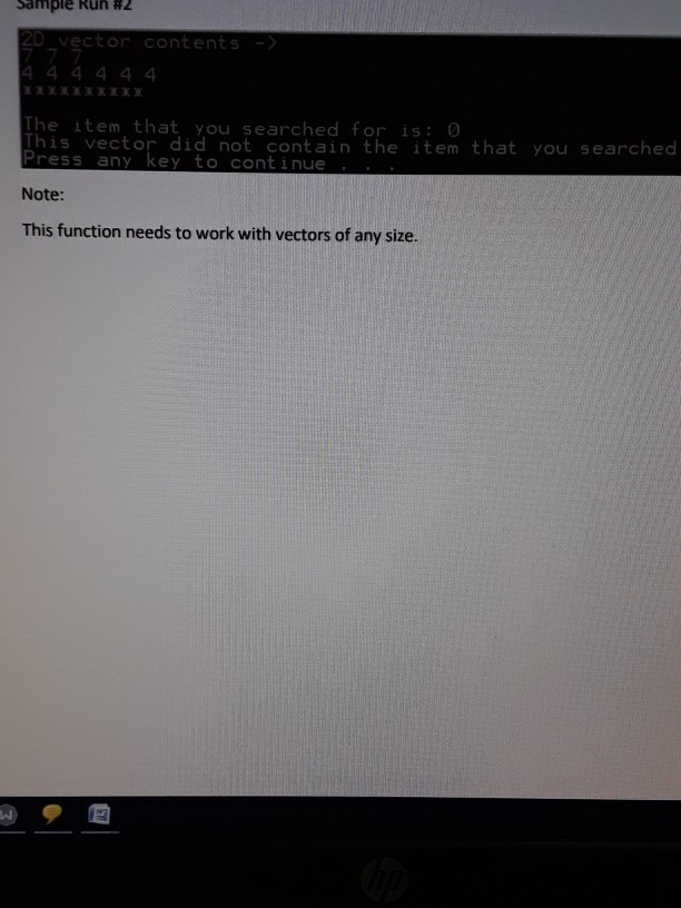 program that uses a function to search a 2D vector of floats