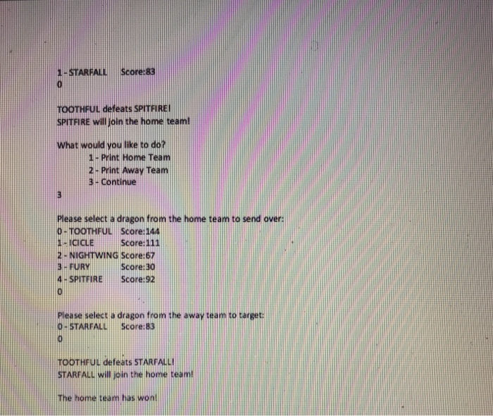 dragon is fully trained, he or she can participate in the games