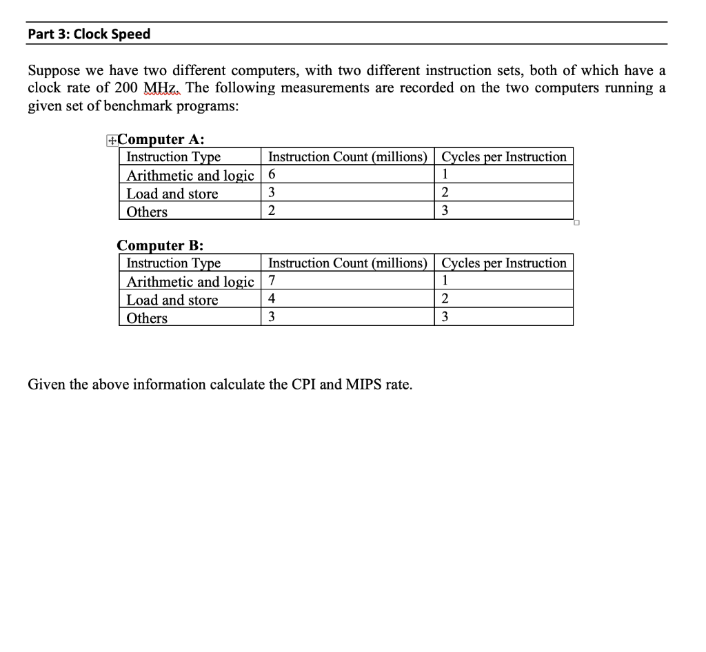 Computer Org. And Assembly Lang. Part 3: Clock Speed Suppose we
