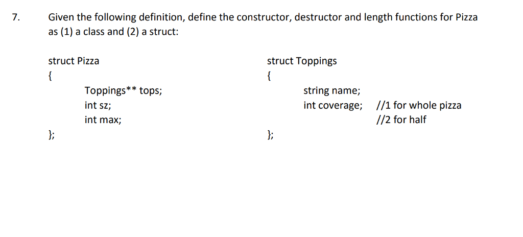 Please comment and explain each step. Given the following definition, define the